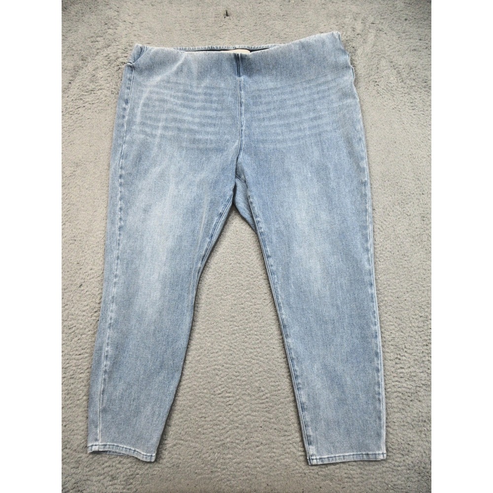 Soft Surroundings Pull On Jeans Womens 3X Blue Light Wash Stretch Slim Denim
